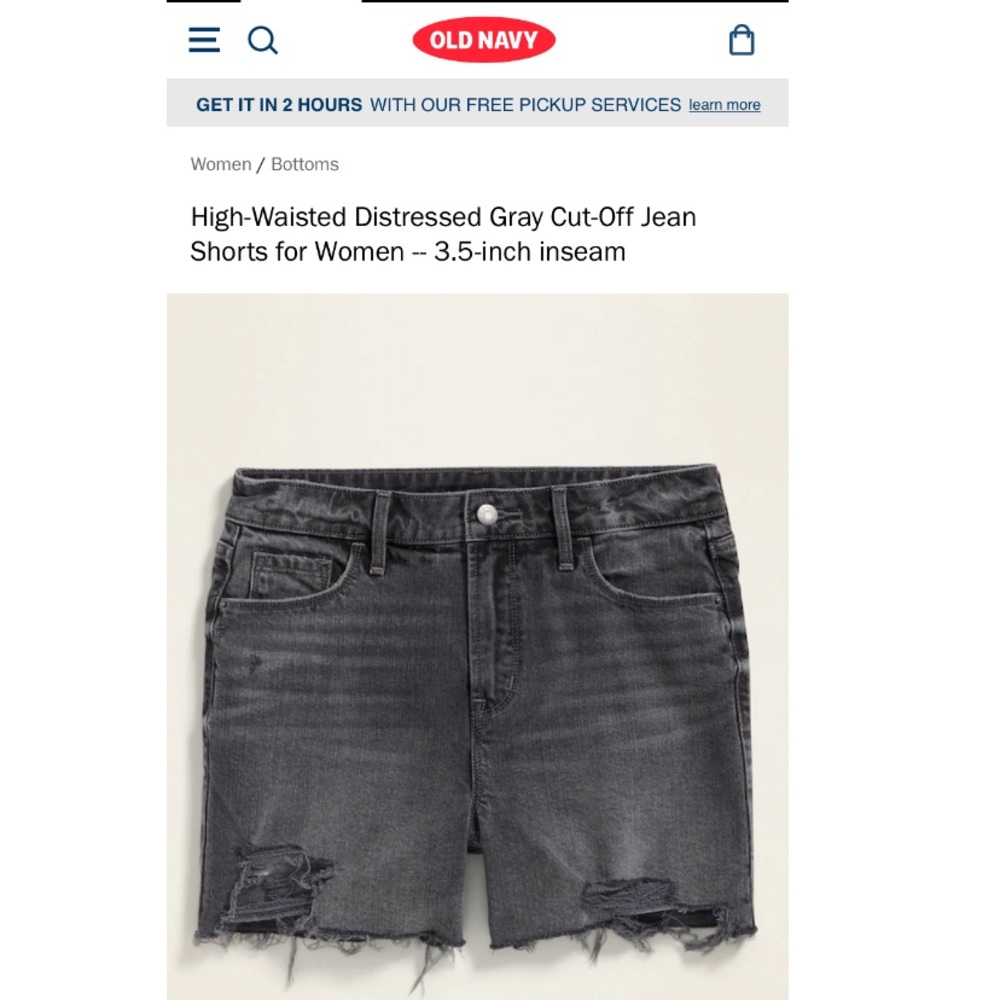 High rise distressed shorts